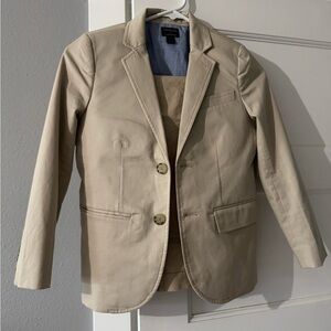 JCrew Crewcuts khaki Thompson suit with Blue Lining boys size 8
